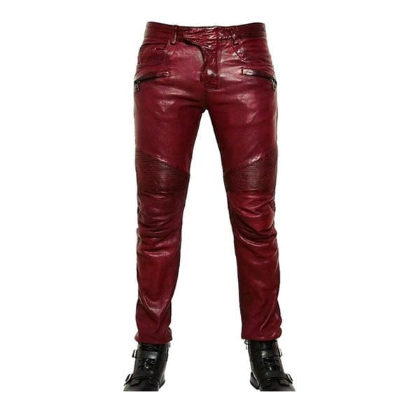 Edgy Denim Style Mens Leather Pant - Handmade Leather Pants