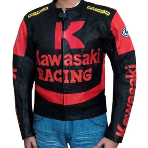 Kawasaki Branded Motorbike Leather Jacket BMJ