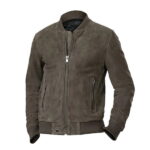 Color: Grey Material: Suede Leather Inner Viscose Lining Rib Knitted Collar Rib Knitted Cuffs Zip Fastening Inside And Outside Pockets