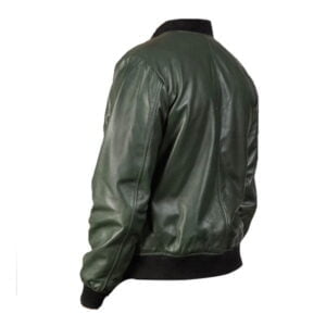 Men Glossy Green Bomber Jacket