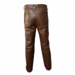 Mens Real Cowhide Leather Pant Brown