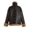 Oversized Shearling-Trimmed Leather Jacket