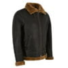 Real Shearling B3 Sheepskin Leather Brown Flying Fur Jacket