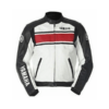 Yamaha White-black-red Real Cowhide Motorcycle Racing Leather Jacket All Sizes